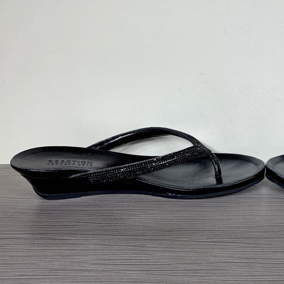 Kenneth Cole Reaction Great Time Wedge Flip-Flop, Black, Womens Size 7.5 M - Picture 6 of 12
